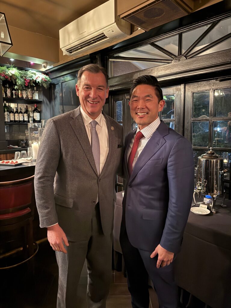 Dr. Daniel Choi meeting with Congressman Tom Suozzi to discuss advancing healthcare affordability on Long Island.