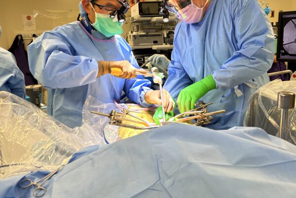 Dr. Daniel Choi performing lumbar disc replacement surgery at St. Francis Hospital