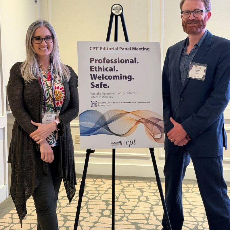Dr. Antigone Argyriou with Dr. Jospeh Shivers at the AMA CPT Advisory Committee Meeting