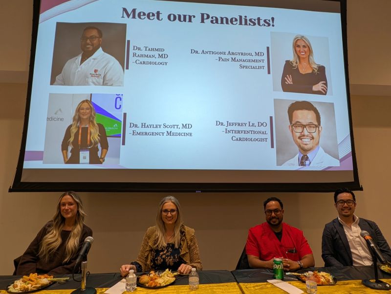 Dr. Argyriou participating in medical student mentorship panel at Stony Brook